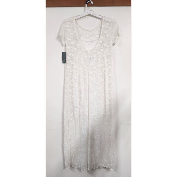 Wild fable Short Sleeve Maxi Dress White Lace Large NWT - Picture 5 of 6